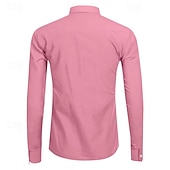 cheap Men&#039;s Non Iron Shirts-Men&#039;s Shirt Dress Shirt Button Up Shirt Plain Wedding Party Black White Pink Navy Blue Long Sleeve Lapel Spring &amp;  Fall Clothing Apparel