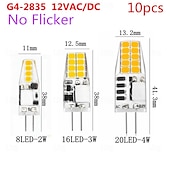 זול נורות דו-פיניות לד-10 יחידות g4 נורת led 2w ללא הבהוב ac/dc 12v 2835smd מנורת סיליקון בהירה 8led לבן חם 360 מעלות זווית נורת led עבור נברשת תליון