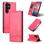 Недорогие Чехлы для Samsung-телефон Кейс для Назначение SSamsung Galaxy S24 S23 S22 S21 S20 Ultra Plus FE А55 А35 А25 А15 5Г A54 A34 A14 S25 Ультра Кошелек для карт Магнитный Полная защита тела Откидная подножка Ретро