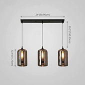 voordelige Eilandlichten-led kroonluchter eilandlicht 1/3/6/8/10/12 hoofden warm licht 25cm nordic restaurant creatieve persoonlijkheid lange lijn gerookte glazen lampen eetkamer woonkamer 110-240v