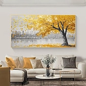 cheap Tree Oil Paintings-3D gold oil painting Hand Painted Canvas gold  Flower Art painting hand painted Abstract Landscape Texture gold tree Oil Painting Tree Planting wall Painting Bedside Painting Bedroom Art Spring decor