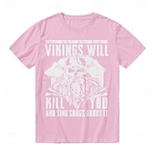 halpa Retro Grafiikka-T-paita Kuvio Vapaa-aika Keskiaika T-paita Kuvitettu varten Miesten Aikuisten Kuuma leimaus varten Halloween Karnevaali Naamiaiset Rento / arki