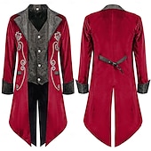 billige Topper-Retro / vintage Punk og gotisk Kostymer i middelalderstil Jakke tailcoat Prins Adelsmann Jacquard Herre Royal Steampunk Maskerade Fest Voksne Frakk