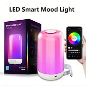 お買い得  スマートライト-1個LEDスマートRGBタッチベッドサイドテーブルランプ、ス sleekデザイン＆RGBモード、暖かい～涼しい白、調光可能＆RGB、マルチカラーのスマートナイトスタンドランプリビングルームホームオフィスギフト