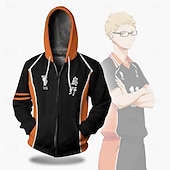 tanie Grafika postaci z kreskówek i filmów-Haikyuu Odzież wierzchnia Powrót do szkoły Rozpinana bluza z kapturem Anime 3D Przednia kieszeń Graficzny Na Dla par Męskie Damskie Dla dorosłych Bal maskowy Powrót do szkoły Druk 3D Sport Codzienne