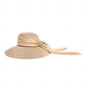 Недорогие Party Hats-Hats Fiber Bowler / Cloche Hat Bucket Hat Straw Hat Wedding Beach Elegant Wedding With Lace-up Headpiece Headwear