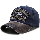billige Baseballcaps for menn-Herre Baseballcaps Solhatt Trucker Hat Svart Navyblå Bomull Broderi Årgang Mote Fritid Gate Daglig Bokstaver Justerbare Solkrem Pustende