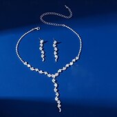 levne Sady šperků-Sady šperků 3ks Slitina Náušnice Náhrdelníky Dámské Elegantní Vinobraní Módní Geometrické Geometrický Sada šperků Pro Svatební Párty Výročí