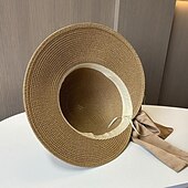 levne Party klobouky-Klobouky Doplňky do vlasů akryl / bavlna Sláma Kbelík Slamák Sluneční klobouk Ležérní Dovolená Elegantní retro S Peří Mašle Přílba Pokrývky Hlavy