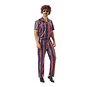 abordables Conjuntos-Disco Años 80 Pantalones Accesorios Camisas Disco Hombre Disfraz de carnaval Víspera de Todos los Santos Carnaval Mascarada Rendimiento Fiesta Discoteca Adulto Cima Pantalones