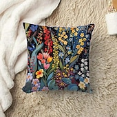baratos estilo floral e plantas-1 pçs Veludo Cobertura de Almofada, Imprimir Simples Casual Quadrada Tradicional Clássico