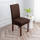 abordables Sr. y Sra. Boda-2 uds. Funda para silla de color sólido de seda de leche, funda para media silla para el hogar, funda para taburete de color sólido