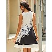 cheap Floral Dress-Women&#039;s Mini Dress Casual Dress Petite Dress T Shirt Dress Tee Dress Shift Dress Elegant Vintage Outdoor Vacation Holiday Regular Fit Floral Sleeveless Crew Neck White Pink Red Purple