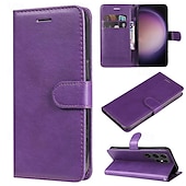 Недорогие Чехлы для Samsung-телефон Кейс для Назначение SSamsung Galaxy S24 S23 S22 S21 S20 Ultra Plus FE A54 A34 A14 S25 Ультра Кошелек для карт Магнитный Полная защита тела с ремешком на запястье Ретро ТПУ Кожа PU