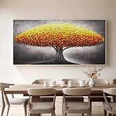 voordelige Abstracte schilderijen-handgemaakt olieverfschilderij canvas muurkunst decoratie modern abstract 3d paletmes groen geldboom voor huisdecoratie gerold frameloos ongerekt schilderij