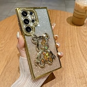 رخيصةأون جراب سامسونج-هاتف غطاء من أجل سامسونج جالاكسي S24 S24 Ultra Plus S23 Ultra Plus S23 S22 S22 بلس ألترا اس 25 الترا غطاء خلفي بلينغ بريق لامعة ضد الصدمات دب TPU