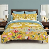 economico Set copripiumino-cartone animato fiori estivi animali tessuto spazzolato addensato letto matrimoniale copripiumino accogliente set aiuola set da 2 pezzi set da 3 pezzi peluche corto leggero e morbido
