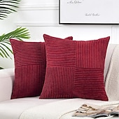 economico Tendenze cuscini-morbidi cuscini decorativi in velluto a coste a punto croce con decorazioni rustiche bohémien, morbide custodie quadrate per divano letto
