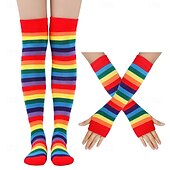levne Příslušenství-LGBT LGBTQ Duhová Rukavice Ponožky a punčochy Dospělé Dámské Gay lesbička Pride Parade Měsíc hrdosti Plesová maškaráda Jednoduchý karnevalový kostým