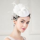 voordelige Fascinators-hoofdbanden fascinators hoeden sinamay bowler / cloche hoed schotelhoed pillendoosjepet bruiloft theekransje elegante bruiloft met veren bloemen hoofddeksel hoofddeksels
