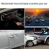 baratos DVR para automóveis-tacógrafo de três lentes com visão noturna de alta definição imagem traseira da frente e traseira do carro