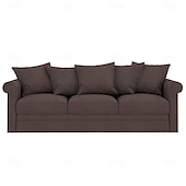 baratos Cobertura de Sofa-Capa de Sofá de Veludo de 3 Lugares Sólida Almofadada