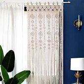 billige Macrame &amp; String gardiner-macrame romdeler dørgardin vevd bohemsk bryllup billedvev veggdekor for bryllup soverom stue hjemmedekorasjon