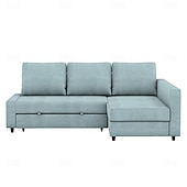 baratos Cobertura de Sofa-Capa de Sofá em Linho com Armazenamento Cor Sólida Capas Acolchoadas em Algodão e Linho