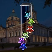 economico Luci paesaggistiche-campanello a vento solare, luci da giardino impermeabili che cambiano colore, decorazioni per le feste, campanelli a vento commemorativi, acchiappa-vento, decorazioni sospese per casa, giardino, patio, cortile, portico, 1 pz.