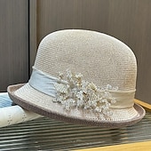 economico Fascinatori &amp; Cappelli-fascinators berretto Copricapo Acrilico / cotone Paglia Cappello a bombetta / cloche Cappelli da pescatore Cappello di paglia Informale Per eventi Elegante Vintage Con Con diamantini Fiocchi Copricapo