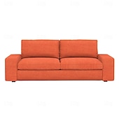 baratos Cobertura de Sofa-Capa de Sofá em Linho Sólido 2 Lugares 3 Lugares Com Estofamento de Algodão e Linho
