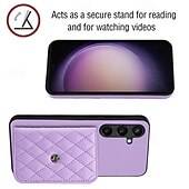 billiga Skal och fodral till Samsung-telefon fodral Till Samsung Galaxy S24 S23 S22 S21 Ultra Plus A55 A35 A25 A15 5G A54 A34 A14 A53 A33 A23 A13 S25 Ultra Skal med stativ med snodd Kortplats Kontor / företag TPU PU läder