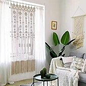 billige Macrame &amp; String gardiner-macrame romdeler dørgardin vevd bohemsk bryllup billedvev veggdekor for bryllup soverom stue hjemmedekorasjon