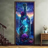 preiswerte Türabdeckungen-magische Flasche Türabdeckungen Wandbild Dekor Tür Wandteppich Tür Vorhang Dekoration Hintergrund Tür Banner abnehmbar für Haustür Indoor Outdoor Haus Zimmer Dekoration Bauernhaus Dekor liefert