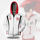 tanie Grafika postaci z kreskówek i filmów-Haikyuu Odzież wierzchnia Powrót do szkoły Rozpinana bluza z kapturem Anime 3D Przednia kieszeń Graficzny Na Dla par Męskie Damskie Dla dorosłych Bal maskowy Powrót do szkoły Druk 3D Sport Codzienne