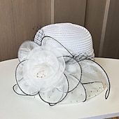 preiswerte Partyhut-Kopfstück Organza Hochzeit Abendgesellschaft Elegant Hochzeit Mit Tüll Kopfschmuck Kopfbedeckung