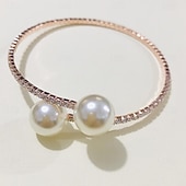 baratos Pulseiras e pulseiras-Mulheres Pulseiras Algema Chique Moda Luxo Liga Pulseira de jóias Prata / Rosa Dourado / Dourado Para Festa Presente Encontro