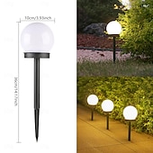 preiswerte Bodenlichter-3 Stück Solar-Gartenlicht, kleines weißes Kugellicht, rundes Kugellicht, LED-Außendekoration, Landschaftsgarten, Villa, Rasenlicht, Bodensteckerlicht, wasserdicht