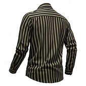 economico camicia da uomo con bottoni-Per uomo Camicia Camicia Estiva Camicia casual Camicia da Spiaggia Camicia con Bottoni Camicie a righe Kaki Verde militare Caffè Manica Lunga A righe Bavero Vacanza Camicia hawaiana Tasca