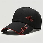 olcso Férfi baseball sapka-Férfi Baseball sapka Szalmakalap Kamionos kalap Sötétkék Piros Poliészter / Pamut keverék Divat Alkalmi Utca Napi Szöveg Állítható Fényvédő Légáteresztő