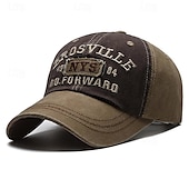economico Cappellino da baseball da uomo-Per uomo Cappellino da baseball Cappello da sole Cappello da camionista Nero Blu Misto poliestere / cotone Con ricami Vintage Di tendenza Informale Strada Giornaliero Alfabetico Regolabile Crema
