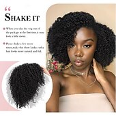 economico Parrucche di capelli veri senza cuffia-Cappelli veri Parrucca Corto Lungo Medio Afro crespo Afro Kinky Riccio Con frangia Nero Colore Naturale Natura nera Migliore qualità Molto spesso Attaccatura dei capelli naturale A macchina Senza