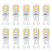 cheap LED Bi-pin Lights-10pcs Dimmable Super Bright G9 LED Light Bulb 3W 220V 2835 Lamp Cold White/Warm White Constant Power Light LED Lighting G9 Bulbs