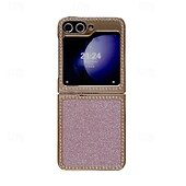 cheap Samsung Cases-Phone Case For Samsung Galaxy Z Flip 6 Z Flip 5 Back Cover Bling Glitter Shiny Shockproof PC
