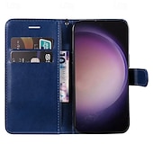 Недорогие Чехлы для Samsung-телефон Кейс для Назначение SSamsung Galaxy S24 S23 S22 S21 S20 Ultra Plus FE A54 A34 A14 S25 Ультра Кошелек для карт Магнитный Полная защита тела с ремешком на запястье Ретро ТПУ Кожа PU