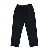 cheap Home-Men&#039;s Linen Pants Trousers Summer Pants Beach Pants Pocket Drawstring Elastic Waist Plain Comfort Breathable Vacation Daily Holiday Hawaiian Boho ArmyGreen Black