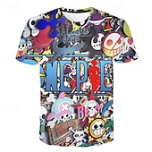 levne Kreslená a filmová postava-One Piece Opice D. Luffy Tony Tony Chopper Trička Animák Manga Anime 3D Harajuku Grafika Kawaii Pro Pro páry Pánské Dámské Dospělé Karneval Plesová maškaráda 3D tisk ulice Běžné / Denní