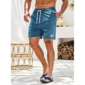 abordables Bermudas estilo casual-Hombre Pantalón corto Pantalones cortos casuales Pantalones cortos de pana Bolsillo Correa Cintura elástica Plano Comodidad Corto Festivos Playa Fin de semana Moda Casual Negro Amarillo Microelástico