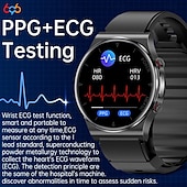 tanie Inteligentne bransoletki-696 p70 zegarek z glukometrem, inteligentny zegarek, 1,32 cala, inteligentna opaska fitness, Bluetooth, EKG + ppg, monitorowanie temperatury, krokomierz, kompatybilny z Androidem, iOS, męskie przypomnienie wiadomości, IP 67, 43 mm, koperta zegarka
