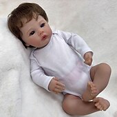 billiga Dockor-18 tum Reborn-dockor Baby- och småbarnsleksak Återfödd toddlerdocka Docka Återfödd bebisdocka Spädbarn Återfödd bebisdocka Nyfödd levande Gåva Handgjord Ogiftig 3/4 silikonlimmer och bomullsfylld